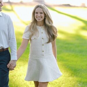 Zara Cream Dress with Gold Buttons